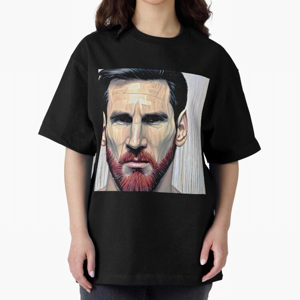 Cartoon-like Messi Oversized T-Shirt Bring Trophy Dreams to the FIFA World Cup 2026 USA Canada Mexico Journey through Cristiano Ronaldo Highlights, France and Portugal Pride, Worldwide Fan Energy, Dramatic Goals, Stadium Lights and Championship