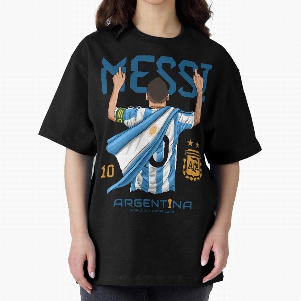 The King Leo Messi Legend Oversized T-Shirt Show Love for Legendary Goals in FIFA World Cup 2026 USA Canada Mexico Spirit, Inspired by Brazil, Portugal and Argentina, Messi and Cristiano Ronaldo, Match Day Excitement, Supporter Culture, Golden