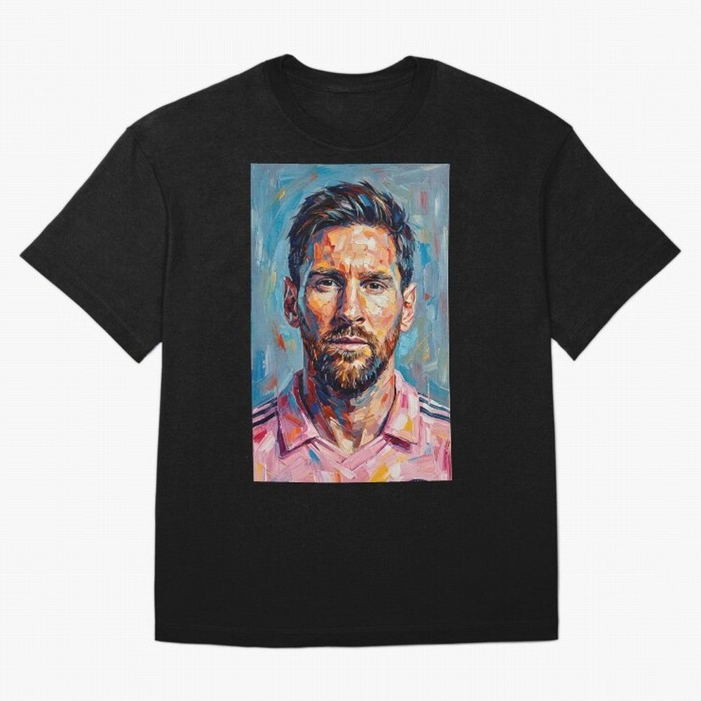 Portrait Painting of Lionel Messi Classic T-Shirt Join the Global Buzz around the FIFA World Cup 2026 Journey through Haaland Highlights, Brazil, Portugal and Argentina Pride, Vintage Soccer Flavor, Modern Football Stars, National Flags and Final