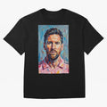 Portrait Painting of Lionel Messi Classic T-Shirt Join the Global Buzz around the FIFA World Cup 2026 Journey through Haaland Highlights, Brazil, Portugal and Argentina Pride, Vintage Soccer Flavor, Modern Football Stars, National Flags and Final