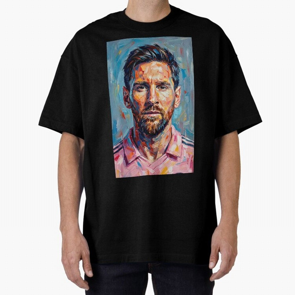 Portrait Painting of Lionel Messi Classic T-Shirt Join the Global Buzz around the FIFA World Cup 2026 Journey through Haaland Highlights, Brazil, Portugal and Argentina Pride, Vintage Soccer Flavor, Modern Football Stars, National Flags and Final