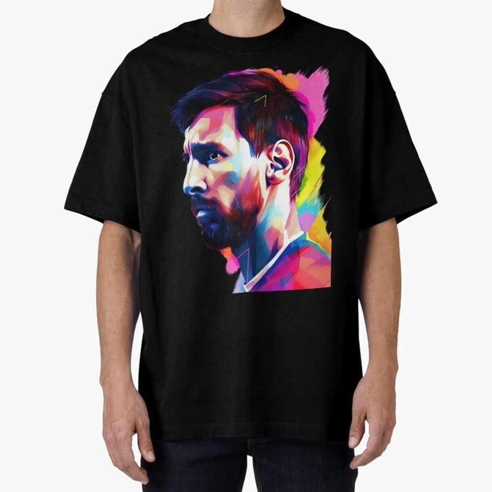 The King Leo Messi Legend Oversized T-Shirt Celebrate Soccer Greatness during Match Day Hype around FIFA World Cup 2026, Messi, Brazil, Vintage Soccer Flavor, Modern Football Stars, National Flags and Final Night Emotion; Made for Collectors Who