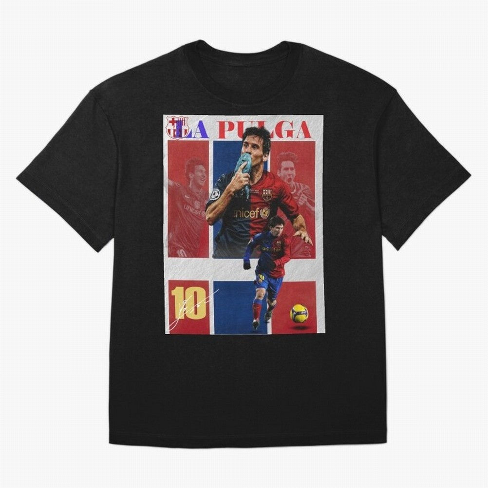 Lionel Messi 2009 UCL Barcelona Poster Oversized T-Shirt Bring Home Match Day Hype around FIFA World Cup 2026 Group Stage, Mbappe and Neymar, Brazil, Portugal and Argentina, Stadium Memories, Football Loyalty, International Chants and Championship