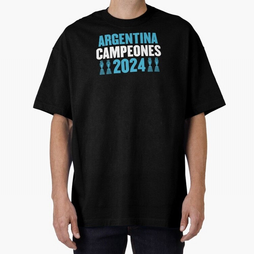 Argentina Campeones 2024 Oversized T-Shirt Stand Out with Spirit from the FIFA World Cup 2026 Group Stage Journey through Neymar Highlights, Spain and Netherlands Pride, Classic Soccer Heritage, Championship Pressure, Fan Loyalty and International
