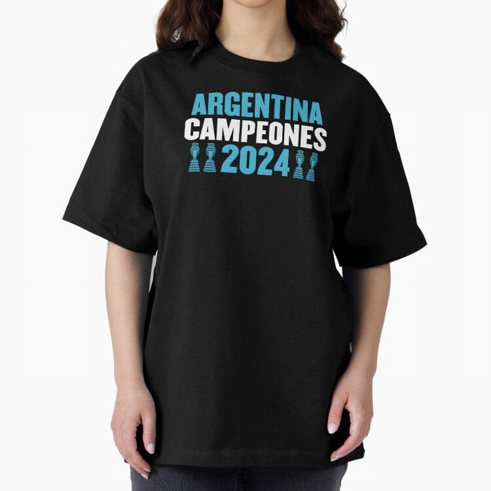 Argentina Campeones 2024 Oversized T-Shirt Stand Out with Spirit from the FIFA World Cup 2026 Group Stage Journey through Neymar Highlights, Spain and Netherlands Pride, Classic Soccer Heritage, Championship Pressure, Fan Loyalty and International