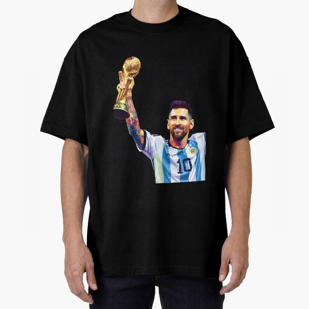 Messi wpap pop art Oversized T-Shirt Upgrade Match Day Hype around FIFA World Cup 2026 Group Stage, Mbappe, Argentina, France and Brazil, Supporter Pride, Iconic Celebrations, Legendary Names and Global Match Day Energy; Ideal for Fans Who Follow