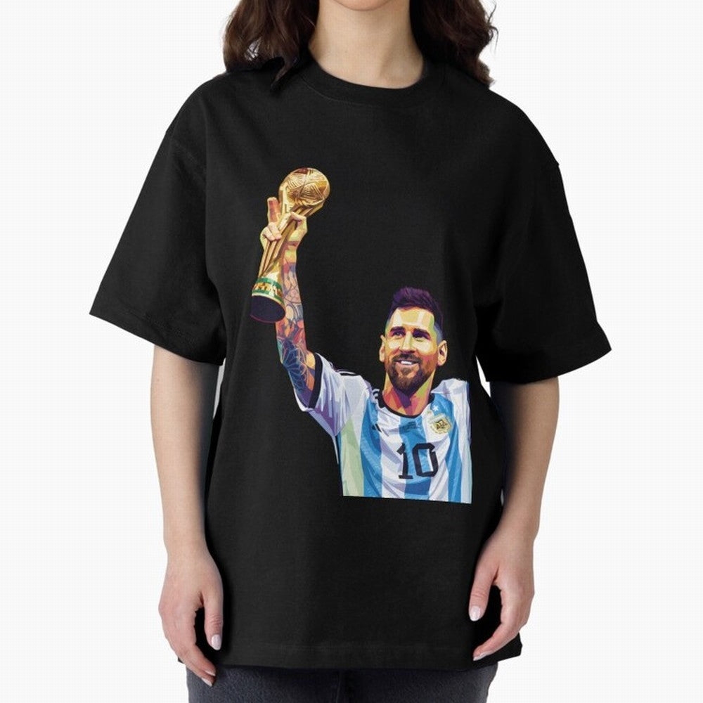 Messi wpap pop art Oversized T-Shirt Upgrade Match Day Hype around FIFA World Cup 2026 Group Stage, Mbappe, Argentina, France and Brazil, Supporter Pride, Iconic Celebrations, Legendary Names and Global Match Day Energy; Ideal for Fans Who Follow