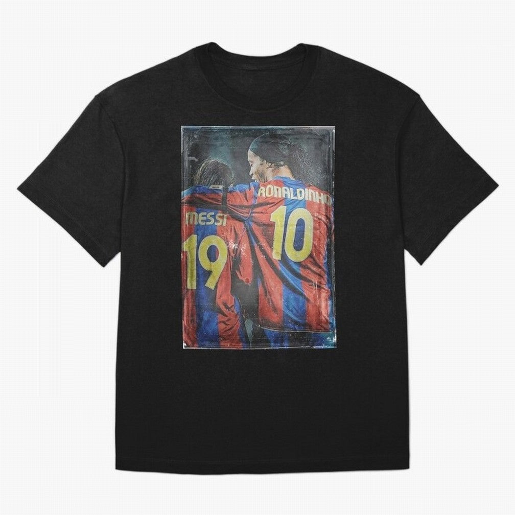 Messi and Ronaldinho Oversized T-Shirt Relive Match Day Hype around FIFA World Cup 2026 USA Canada Mexico, Neymar, France, Tournament Hype, Historic Matchups, Family Viewing Parties and Global Sports Pride; Created for Match Day Parties, Soccer