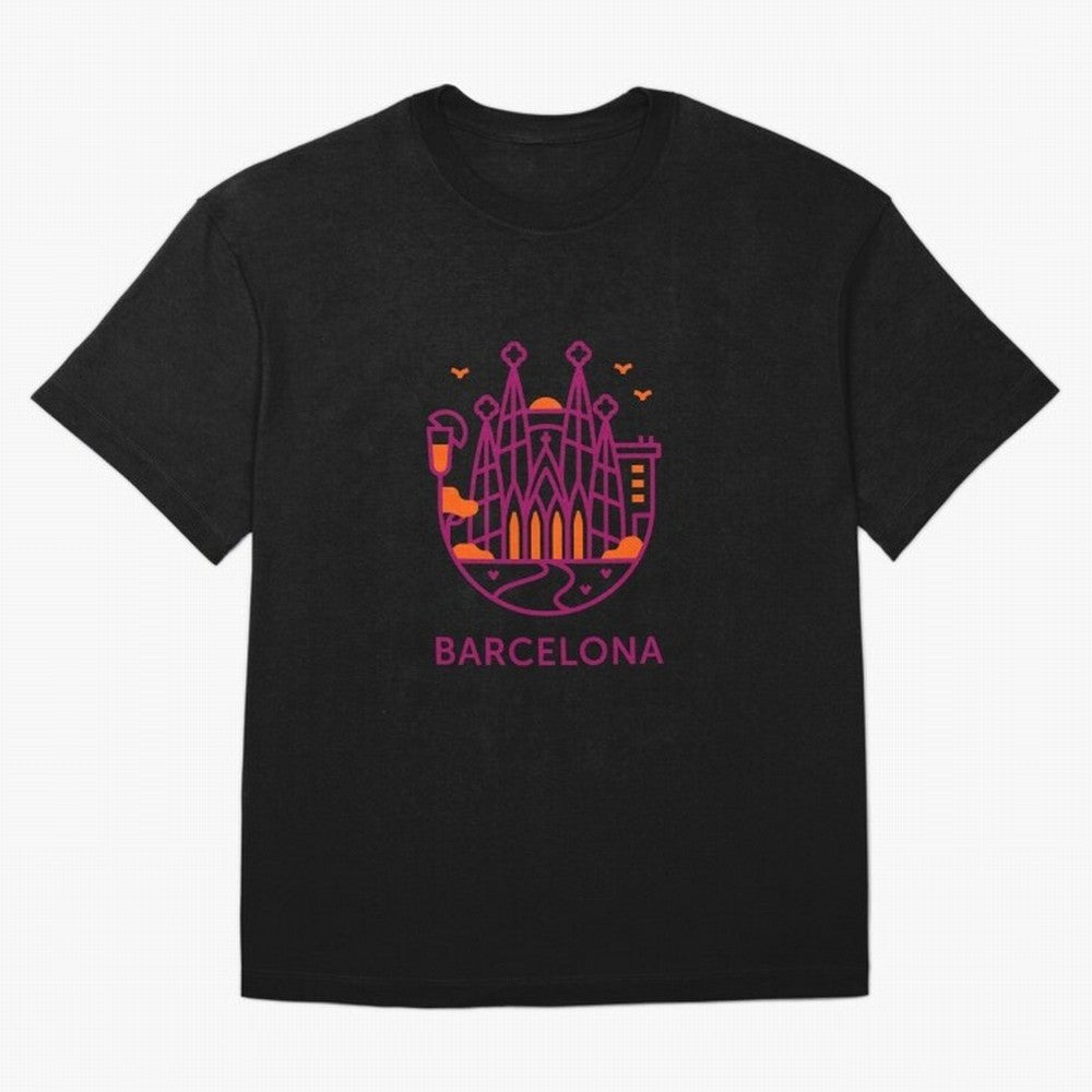 Luggage Barcelona Oversized T-Shirt Celebrate Unforgettable Nights in Global Football Passion for FIFA World Cup 2026 USA Canada Mexico, Driven by Neymar, Haaland and Cristiano Ronaldo, Argentina, France and Brazil, Football Festival Excitement,