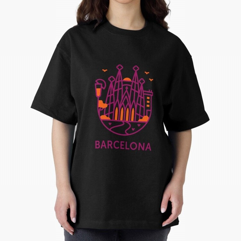 Luggage Barcelona Oversized T-Shirt Celebrate Unforgettable Nights in Global Football Passion for FIFA World Cup 2026 USA Canada Mexico, Driven by Neymar, Haaland and Cristiano Ronaldo, Argentina, France and Brazil, Football Festival Excitement,