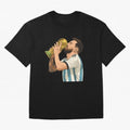 Messi Cup Oversized T-Shirt Celebrate the Road through Match Day Hype around FIFA World Cup 2026, Haaland and Mbappe, Brazil, Vintage Soccer Flavor, Modern Football Stars, National Flags and Final Night Emotion; Perfect for Fans, Collectors, Family