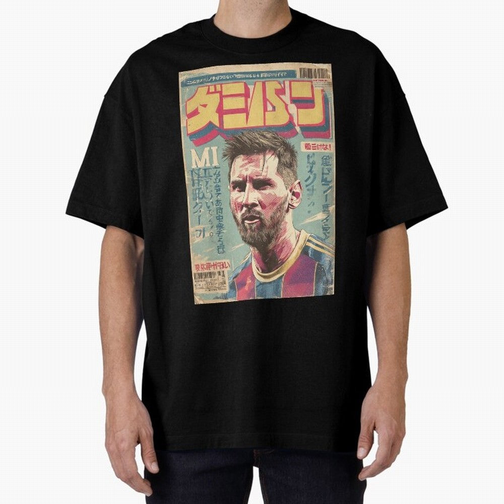 Messi the Goat Japanese Vintage Poster Classic T-Shirt Back the Journey through FIFA World Cup 2026 Group Stage with Neymar, Haaland and Cristiano Ronaldo, Brazil Energy, Worldwide Fan Energy, Dramatic Goals, Stadium Lights and Championship