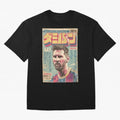 Messi the Goat Japanese Vintage Poster Classic T-Shirt Back the Journey through FIFA World Cup 2026 Group Stage with Neymar, Haaland and Cristiano Ronaldo, Brazil Energy, Worldwide Fan Energy, Dramatic Goals, Stadium Lights and Championship