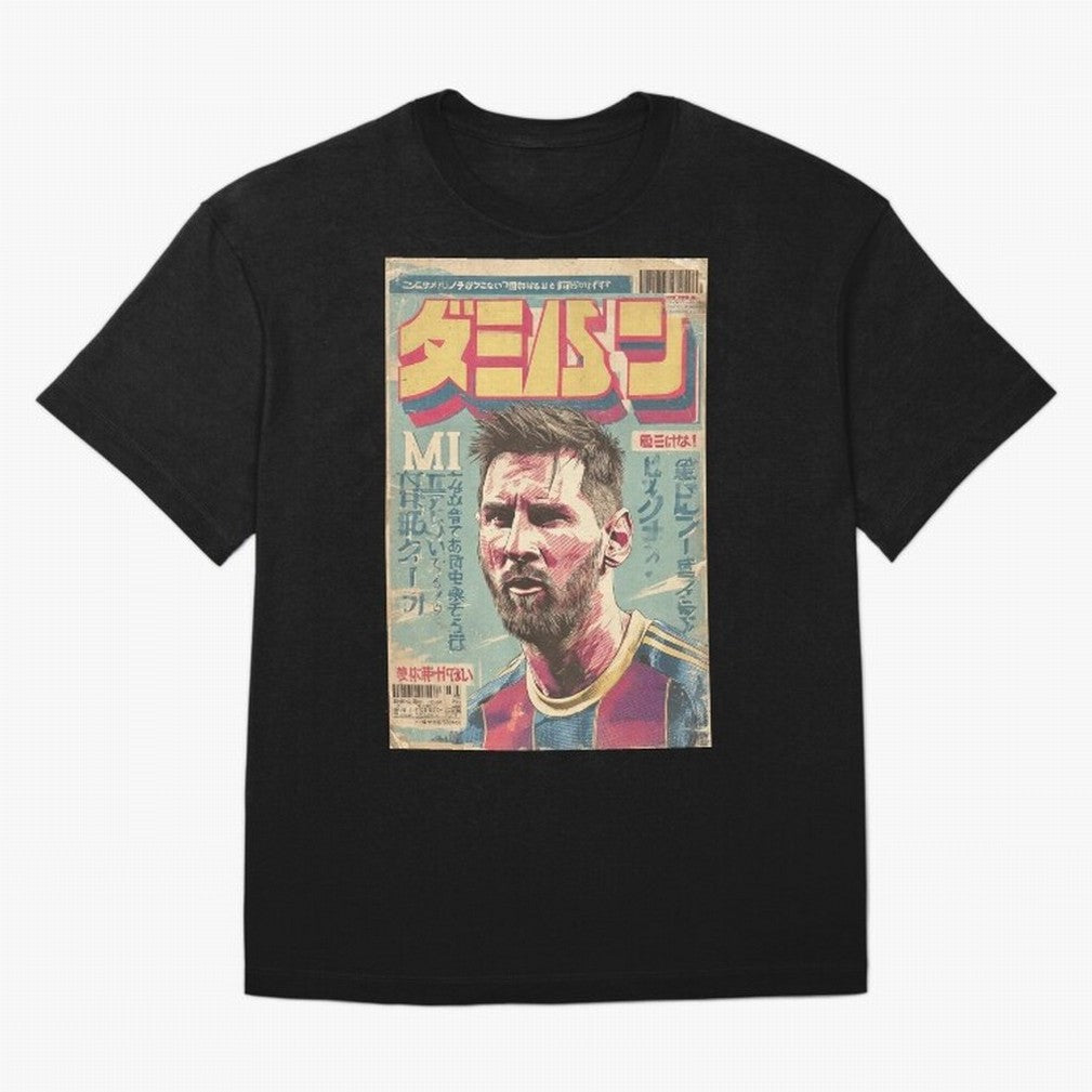 Messi the Goat Japanese Vintage Poster Classic T-Shirt Back the Journey through FIFA World Cup 2026 Group Stage with Neymar, Haaland and Cristiano Ronaldo, Brazil Energy, Worldwide Fan Energy, Dramatic Goals, Stadium Lights and Championship