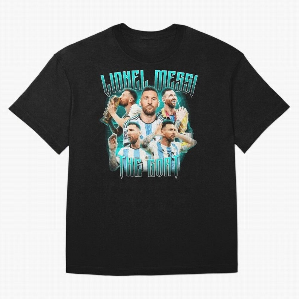Messi Pop Art Portrait Oversized T-Shirt Turn Football Passion into FIFA World Cup 2026 USA Canada Mexico with Mbappe and Neymar, France and Portugal Energy, Champion Mindset, Group Stage Buzz, Knockout Tension and Passionate Fan Culture; Ideal for