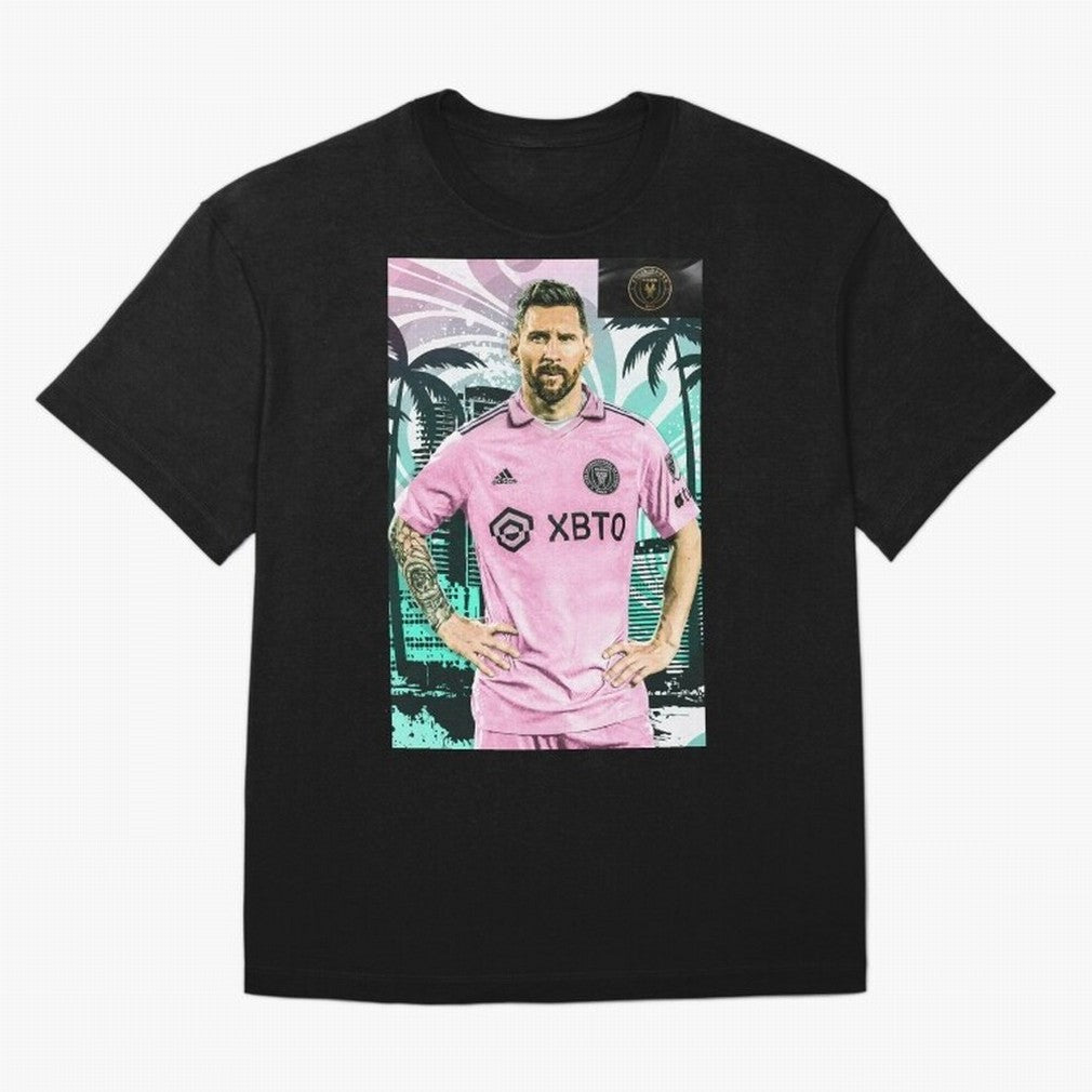 Messi Pop Art Portrait Oversized T-Shirt Capture Stadium Memories from Match Day Hype around FIFA World Cup 2026 USA Canada Mexico, Haaland and Mbappe, Argentina, France and Brazil, Champion Mindset, Group Stage Buzz, Knockout Tension and