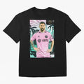 Messi Pop Art Portrait Oversized T-Shirt Capture Stadium Memories from Match Day Hype around FIFA World Cup 2026 USA Canada Mexico, Haaland and Mbappe, Argentina, France and Brazil, Champion Mindset, Group Stage Buzz, Knockout Tension and