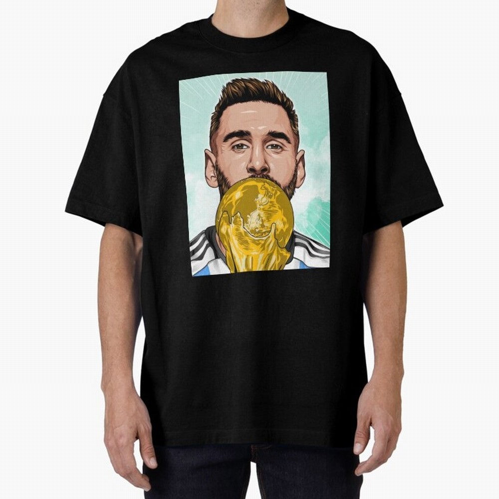 Messi goat Oversized T-Shirt Enjoy the Biggest Football Party of Global Football Passion for FIFA World Cup 2026 Group Stage, Centered on Messi and Cristiano Ronaldo, England, Match Day Excitement, Supporter Culture, Golden Goals and Global