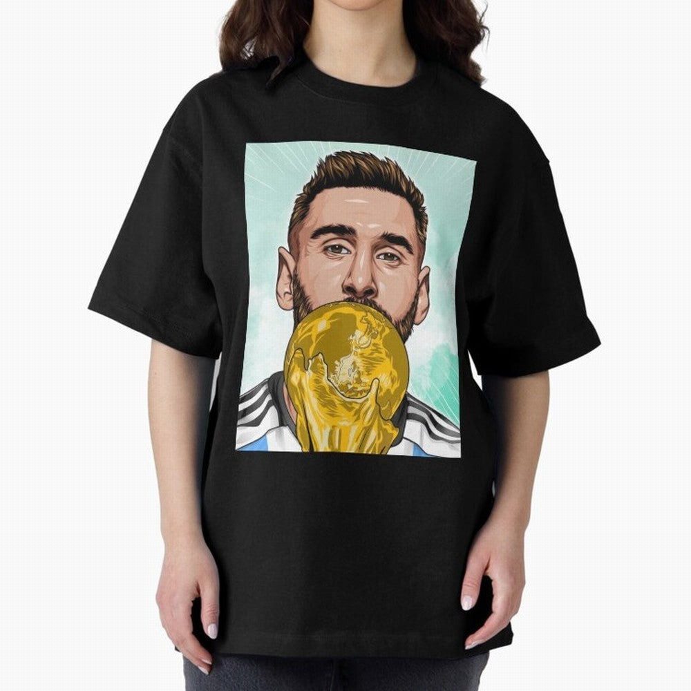 Messi goat Oversized T-Shirt Enjoy the Biggest Football Party of Global Football Passion for FIFA World Cup 2026 Group Stage, Centered on Messi and Cristiano Ronaldo, England, Match Day Excitement, Supporter Culture, Golden Goals and Global