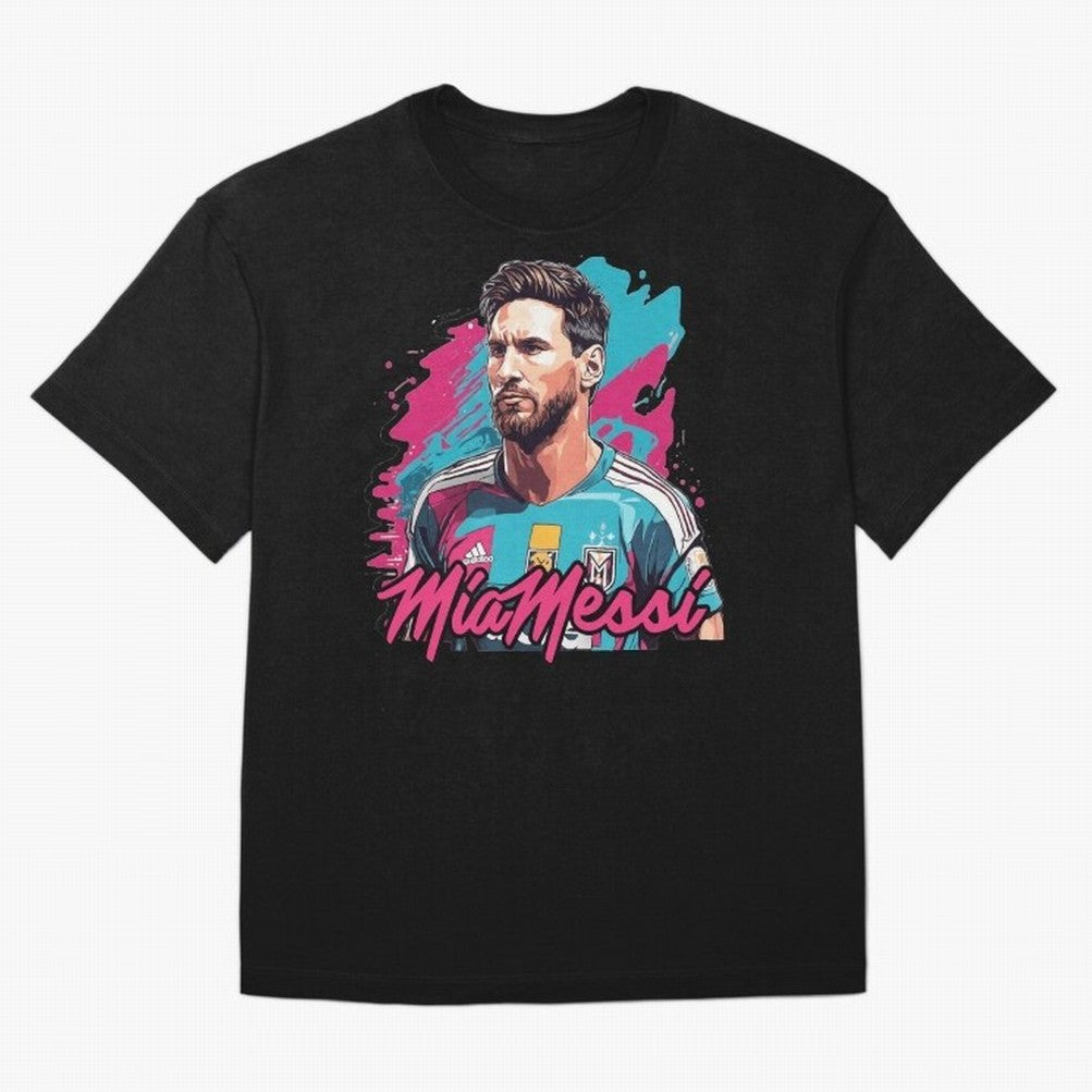 Messi Pop Art Portrait Oversized T-Shirt Fuel the Hype around FIFA World Cup 2026 Filled with Messi, CR7 and Mbappe, England Energy, Fan Favorite Moments, National Team Passion, Big Match Drama and Soccer History; Perfect for People Who Love