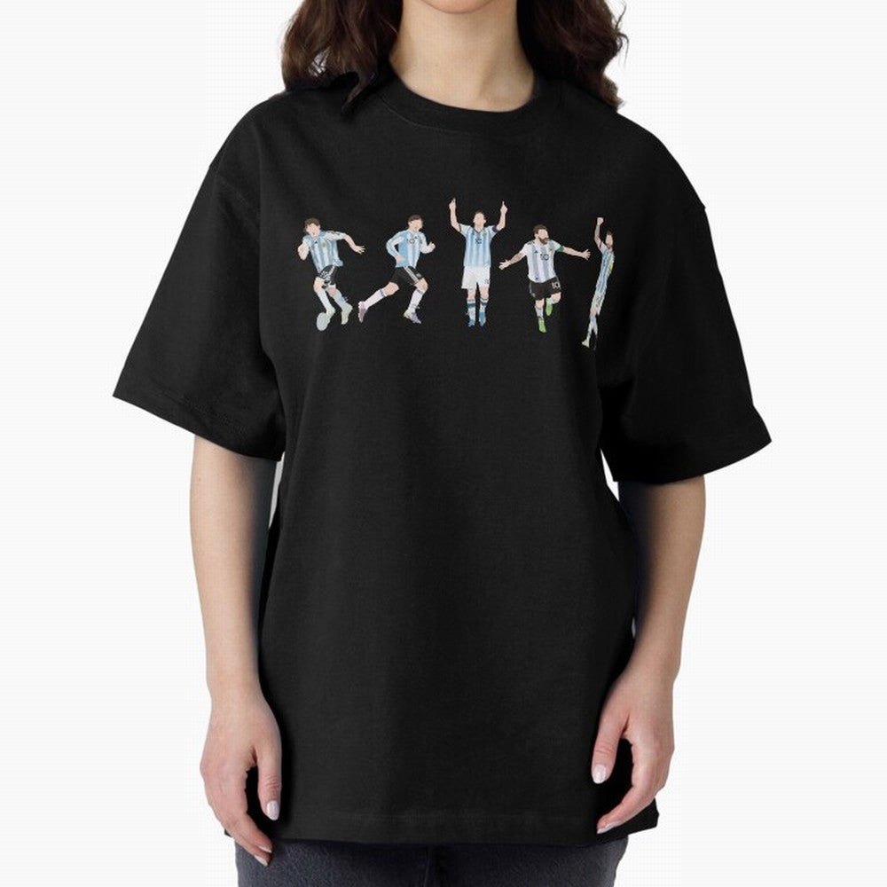 Messi in the World Cups since 2006 Oversized T-Shirt Refresh FIFA World Cup 2026 USA Canada Mexico Filled with Neymar, Spain and Netherlands Energy, Stadium Chants, National Pride, Trophy Dreams and Unforgettable Football Memories; Perfect for