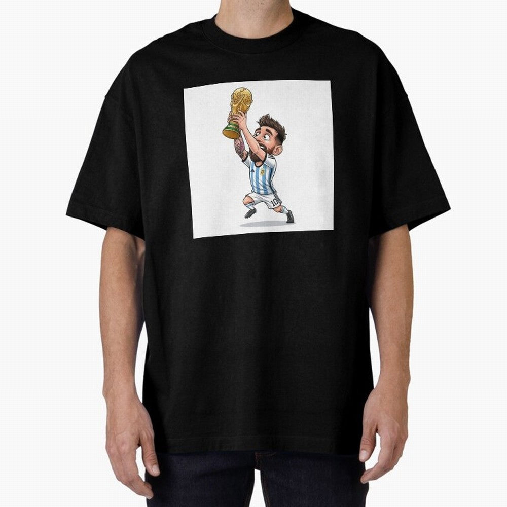 Lionel Messi Oversized T-Shirt Celebrate Football Heritage in Global Football Passion for FIFA World Cup 2026 Group Stage, Celebrating Haaland, England, France and Netherlands, Championship Spirit, Famous Goals, Roaring Crowds and International