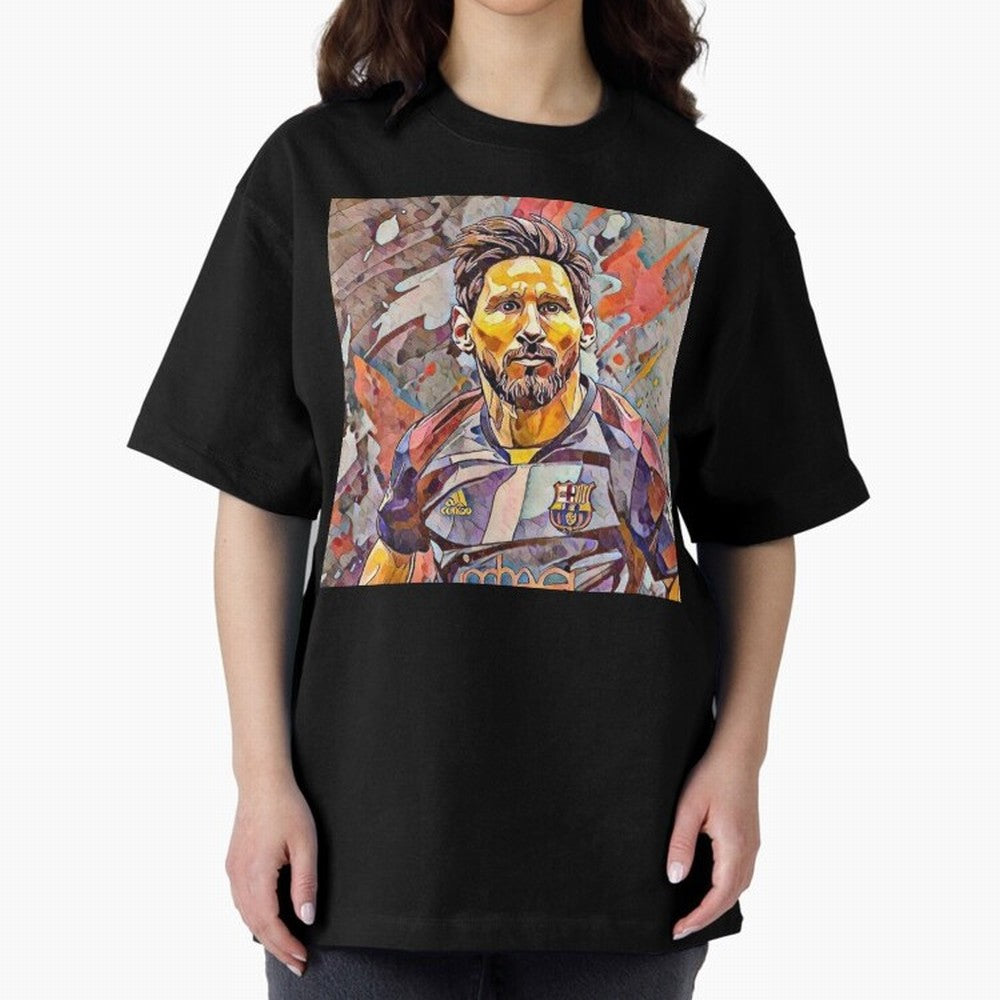 Messi art Oversized T-Shirt Honor Champions and Dreams in FIFA World Cup 2026 Group Stage with Cristiano Ronaldo, Haaland and CR7, Portugal Energy, Retro Football Energy, Iconic Rivalries, Trophy Chase Drama and Stadium Atmosphere; Perfect for
