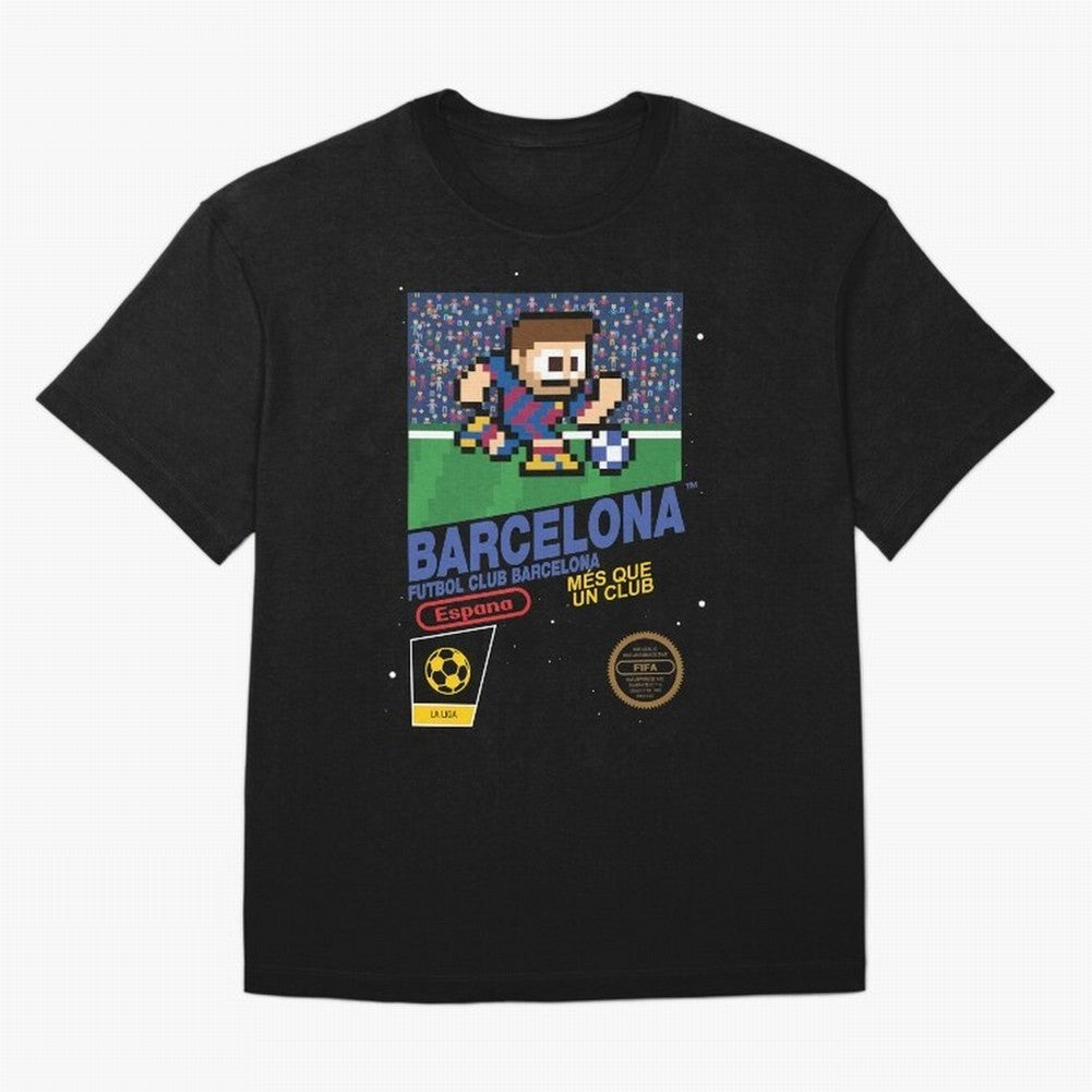 FC Barcelona (8-bit Football / Soccer Videogame Cart) Essential T-Shirt Feel Match Day Hype around FIFA World Cup 2026 USA Canada Mexico, Messi, Argentina, France and Brazil, Football Festival Excitement, Trophy Ambitions, Country Rivalries and