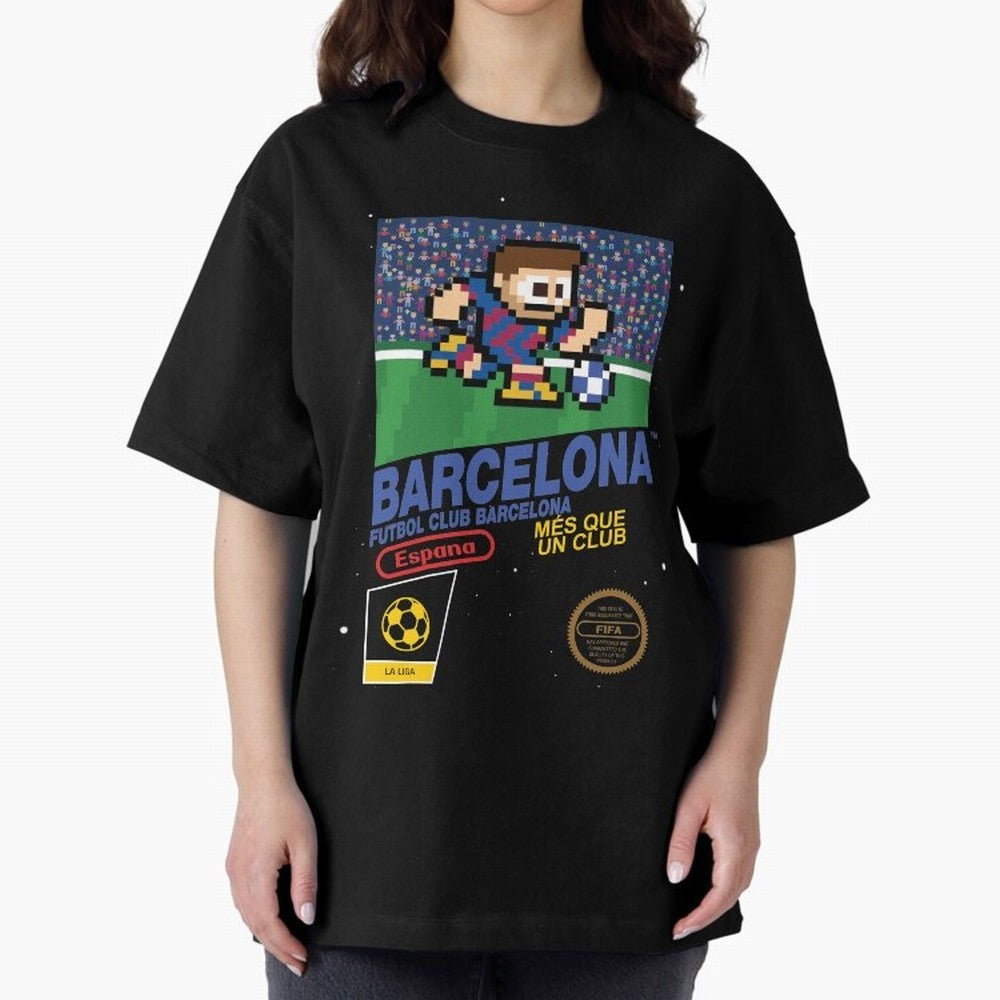 FC Barcelona (8-bit Football / Soccer Videogame Cart) Essential T-Shirt Feel Match Day Hype around FIFA World Cup 2026 USA Canada Mexico, Messi, Argentina, France and Brazil, Football Festival Excitement, Trophy Ambitions, Country Rivalries and