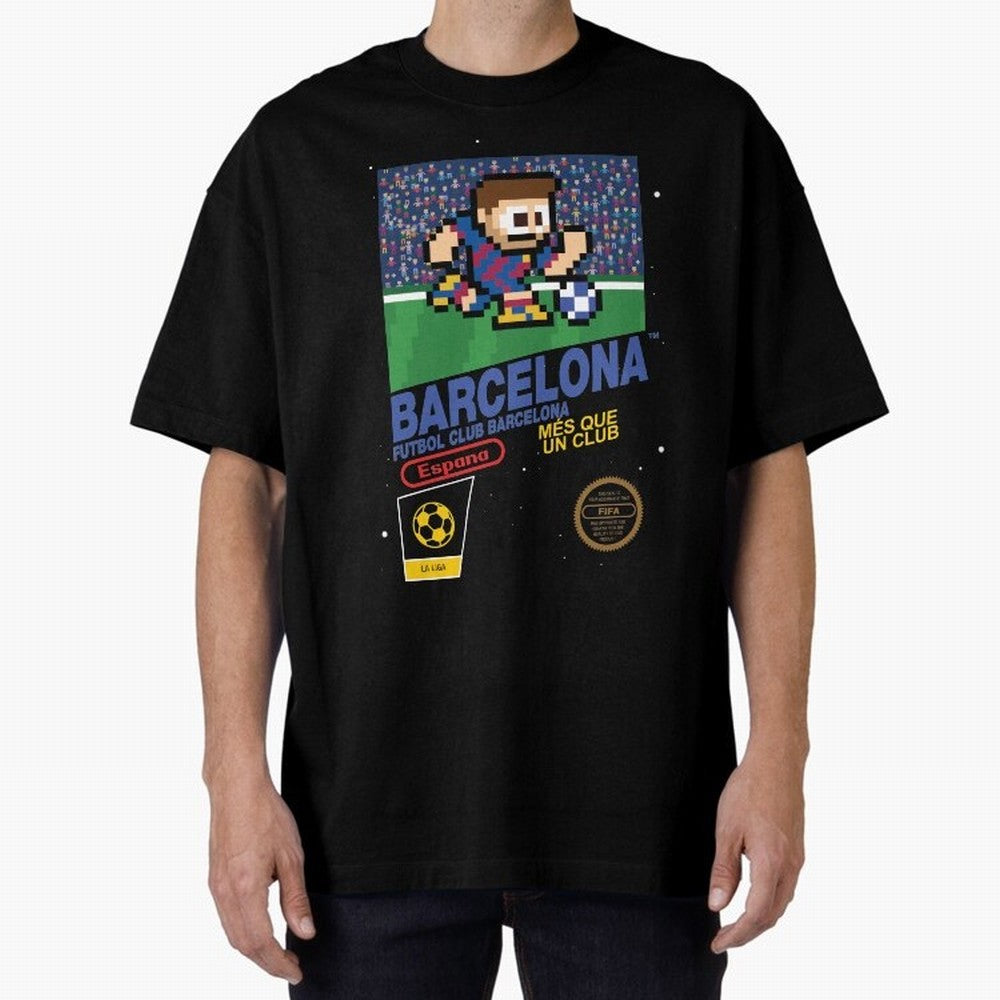 FC Barcelona (8-bit Football / Soccer Videogame Cart) Essential T-Shirt Feel Match Day Hype around FIFA World Cup 2026 USA Canada Mexico, Messi, Argentina, France and Brazil, Football Festival Excitement, Trophy Ambitions, Country Rivalries and