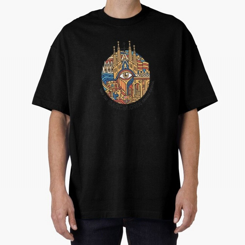BARCELONA Oversized T-Shirt Celebrate Global Passion for Match Day Hype around FIFA World Cup 2026 Group Stage, CR7 and Messi, Spain and Netherlands, Fan Favorite Moments, National Team Passion, Big Match Drama and Soccer History; Ideal for