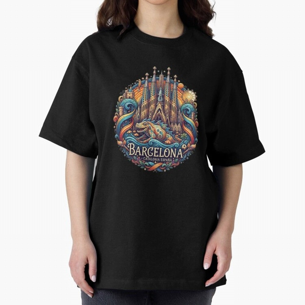 BARCELONA Oversized T-Shirt Elevate the FIFA World Cup 2026 Journey through CR7 and Messi Highlights, Argentina and Brazil Pride, Sports Nostalgia, International Competition, Famous Players and Unforgettable Victories; Perfect for Supporters Who