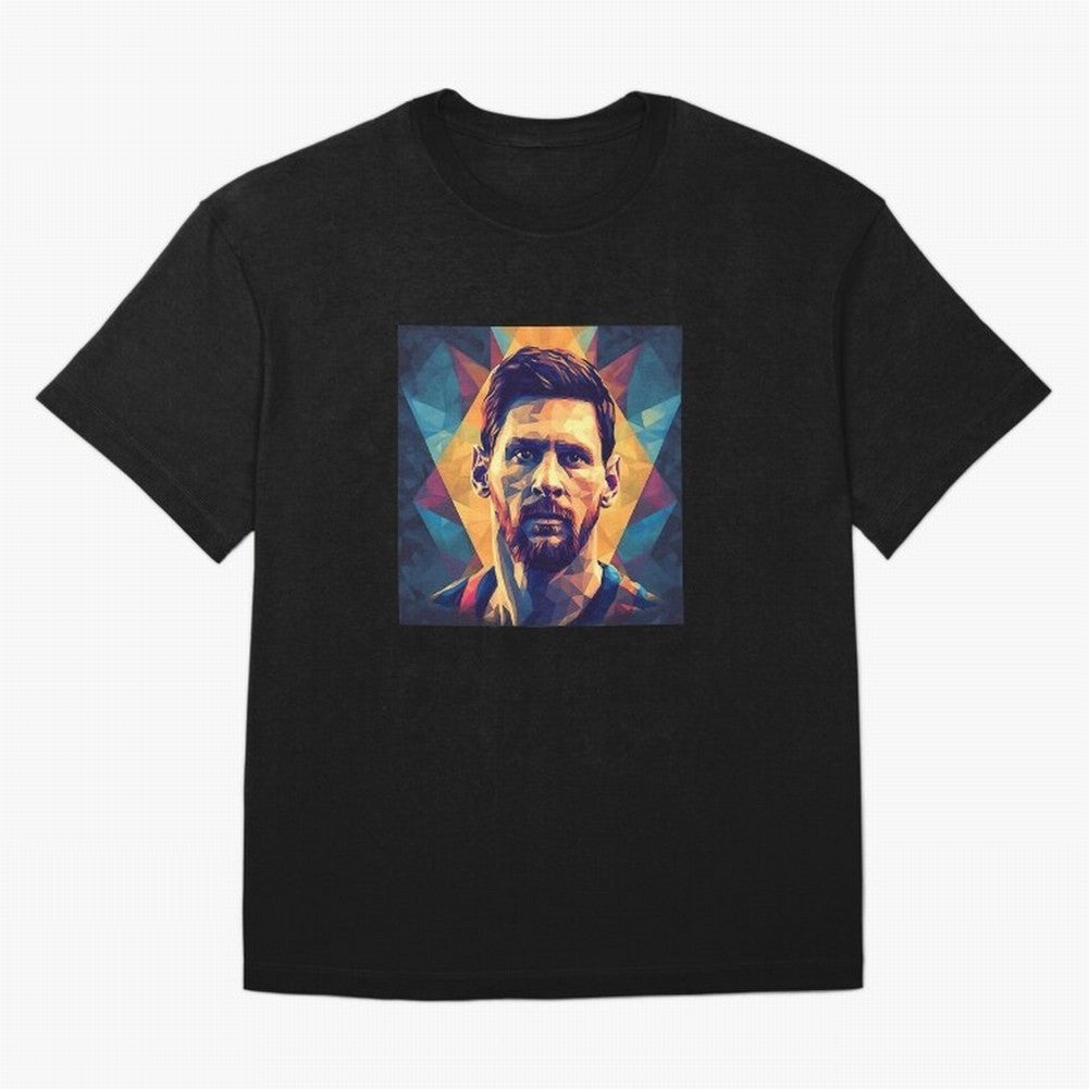 Lionel Messi Portrait Vector Classic T-Shirt Spotlight FIFA World Cup 2026 Spirit, Capturing Spain and Netherlands, Messi, Neymar and Mbappe, Football History, Final Match Energy, Crowd Noise and Once in a Lifetime Moments; Ideal for Fans Who