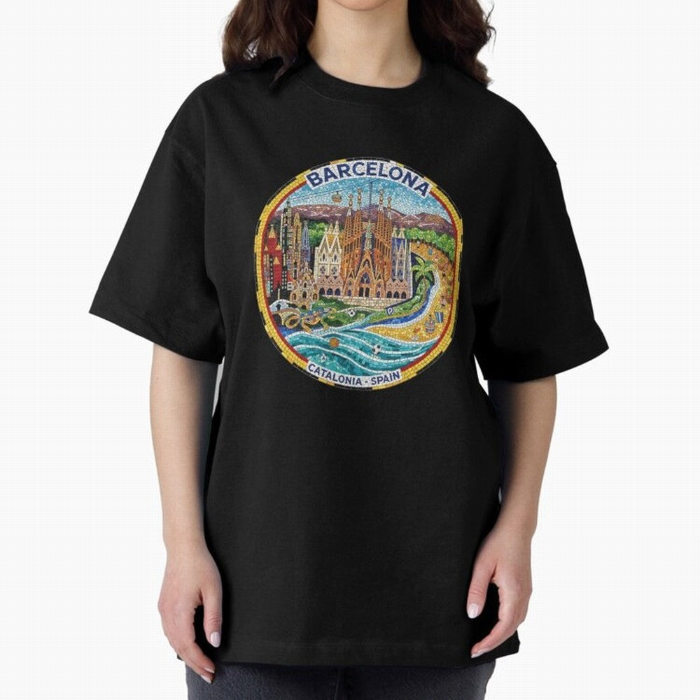 BARCELONA Oversized T-Shirt Carry the FIFA World Cup 2026 Group Stage Journey through Messi Highlights, Portugal, Spain and Germany Pride, Retro Football Energy, Iconic Rivalries, Trophy Chase Drama and Stadium Atmosphere; Created for Match Day