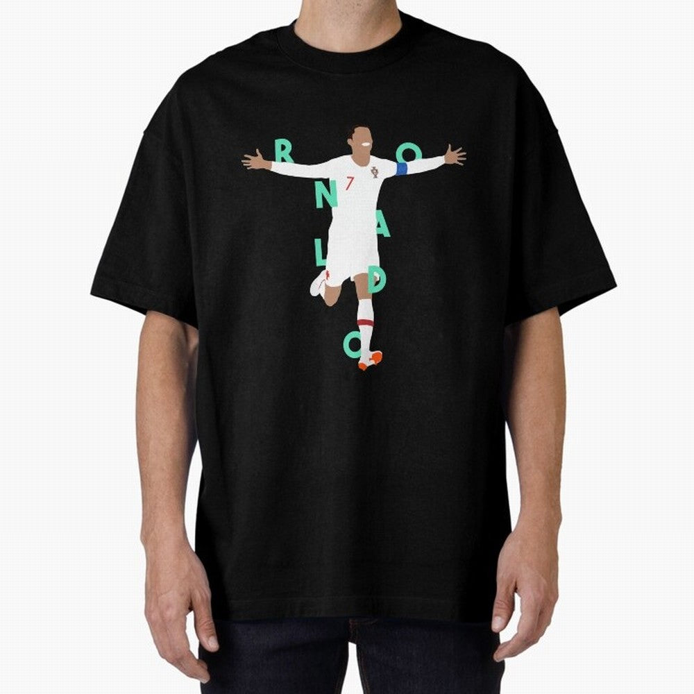 Ronaldo (Mint Green) Oversized T-Shirt Keep the Legacy of Global Football Passion for FIFA World Cup 2026 Group Stage, Celebrating CR7 and Messi, France and Portugal, Supporter Pride, Iconic Celebrations, Legendary Names and Global Match Day