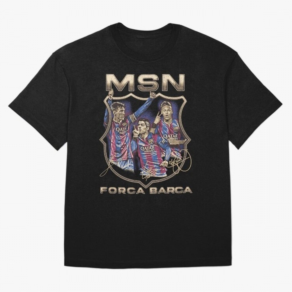 MSN of Barcelona Classic T-Shirt Wear the Spirit of FIFA World Cup 2026 Driven by Messi and Cristiano Ronaldo, England, France and Netherlands Energy, Football History, Final Match Energy, Crowd Noise and Once in a Lifetime Moments; Ideal for