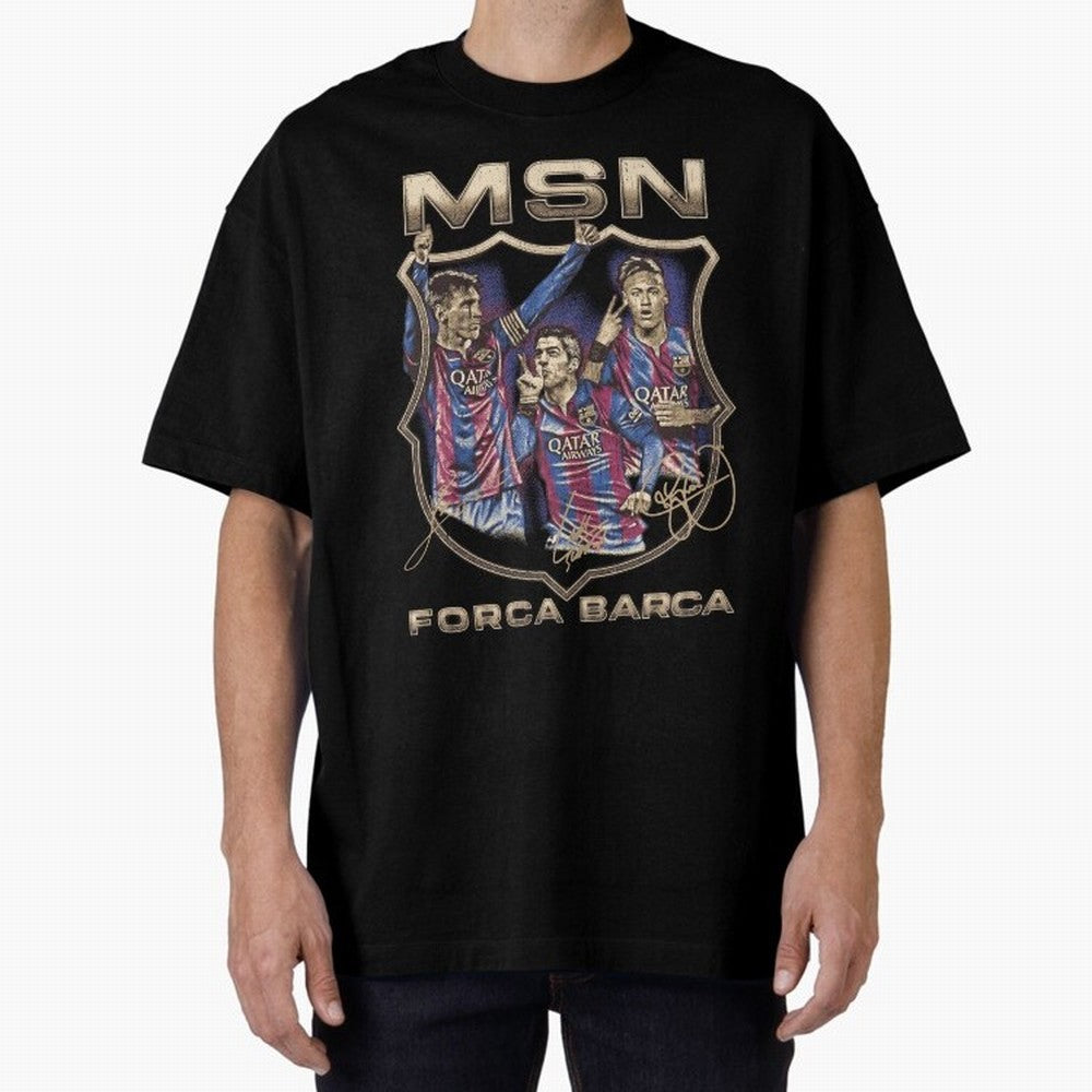 MSN of Barcelona Classic T-Shirt Wear the Spirit of FIFA World Cup 2026 Driven by Messi and Cristiano Ronaldo, England, France and Netherlands Energy, Football History, Final Match Energy, Crowd Noise and Once in a Lifetime Moments; Ideal for