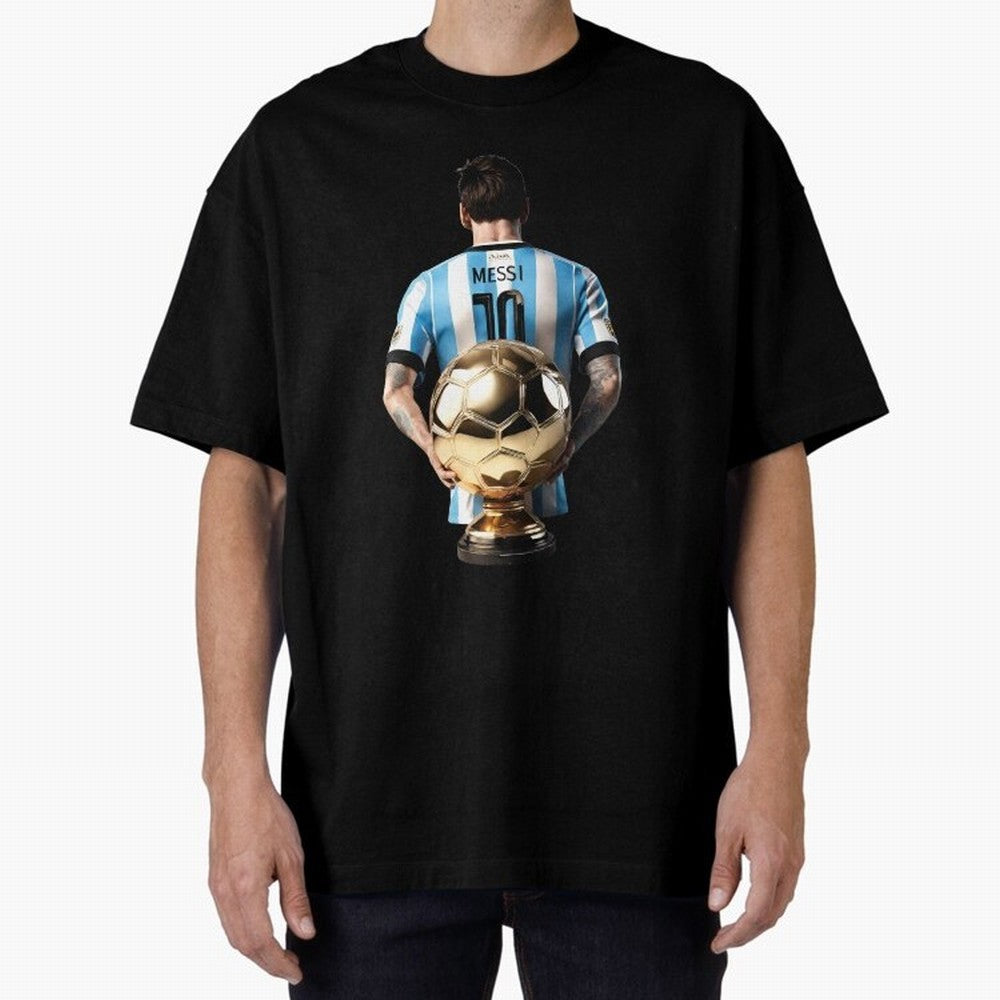 Soccer football lionel messi Barcellona Argentina illustration Oversized T-Shirt Bring Home FIFA World Cup 2026 Group Stage Spirit, with Portugal, Spain and Germany, Messi and Cristiano Ronaldo, Soccer Culture, Superstar Moments, National Team