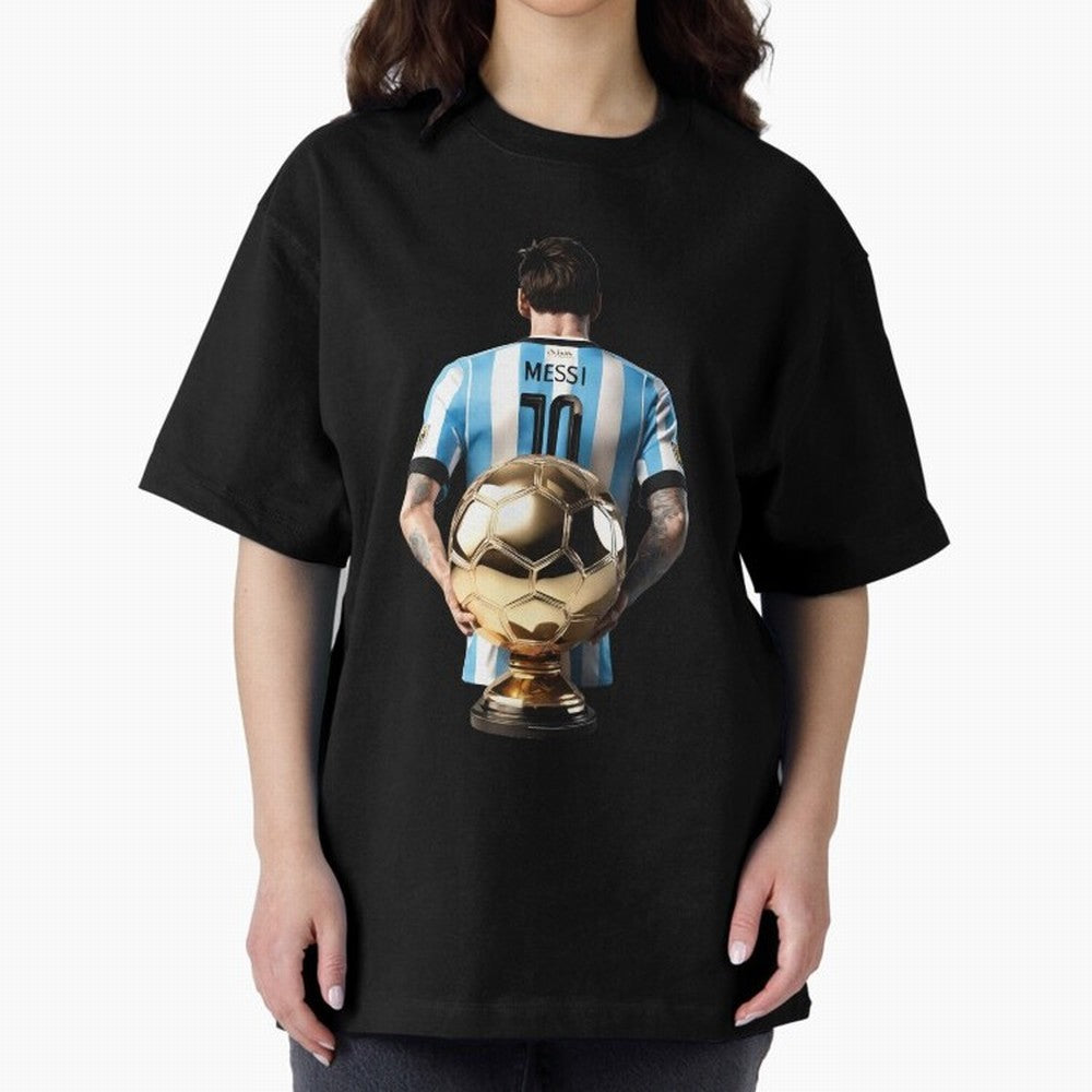 Soccer football lionel messi Barcellona Argentina illustration Oversized T-Shirt Bring Home FIFA World Cup 2026 Group Stage Spirit, with Portugal, Spain and Germany, Messi and Cristiano Ronaldo, Soccer Culture, Superstar Moments, National Team
