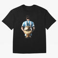 Soccer football lionel messi Barcellona Argentina illustration Oversized T-Shirt Bring Home FIFA World Cup 2026 Group Stage Spirit, with Portugal, Spain and Germany, Messi and Cristiano Ronaldo, Soccer Culture, Superstar Moments, National Team