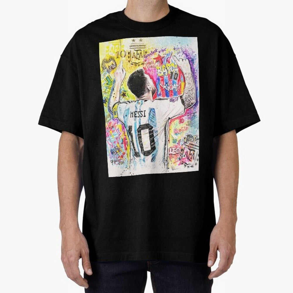 Lionel Messi Oversized T-Shirt Embrace FIFA World Cup 2026 Group Stage for Fans of Neymar and Portugal, Spain and Germany, Bringing Goal Celebration Energy, Supporter Heritage, Football Icons and Worldwide Tournament Joy; Perfect for People Who
