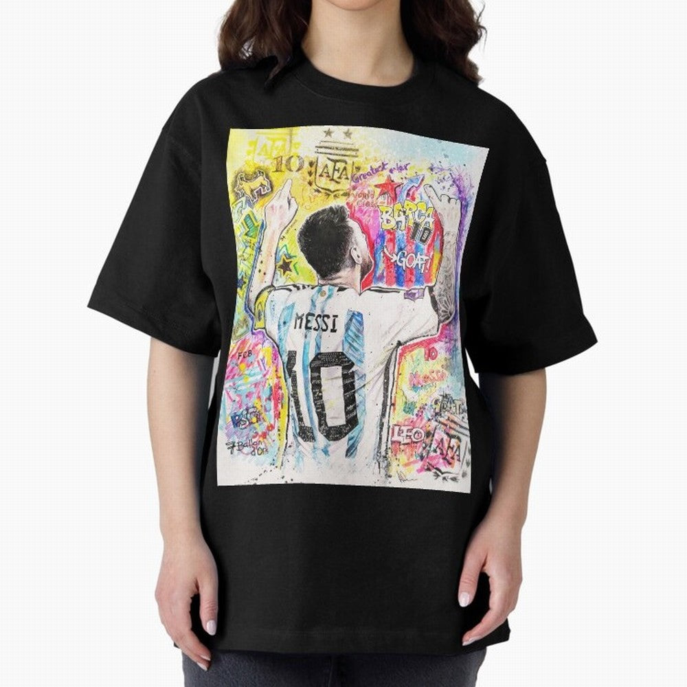 Lionel Messi Oversized T-Shirt Embrace FIFA World Cup 2026 Group Stage for Fans of Neymar and Portugal, Spain and Germany, Bringing Goal Celebration Energy, Supporter Heritage, Football Icons and Worldwide Tournament Joy; Perfect for People Who