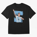 Messi Singing with Crowd World Cup 2022 Oversized T-Shirt Step into Global Football Passion for FIFA World Cup 2026, Driven by Messi, Neymar and Mbappe, Brazil, Portugal and Argentina, Stadium Chants, National Pride, Trophy Dreams and Unforgettable