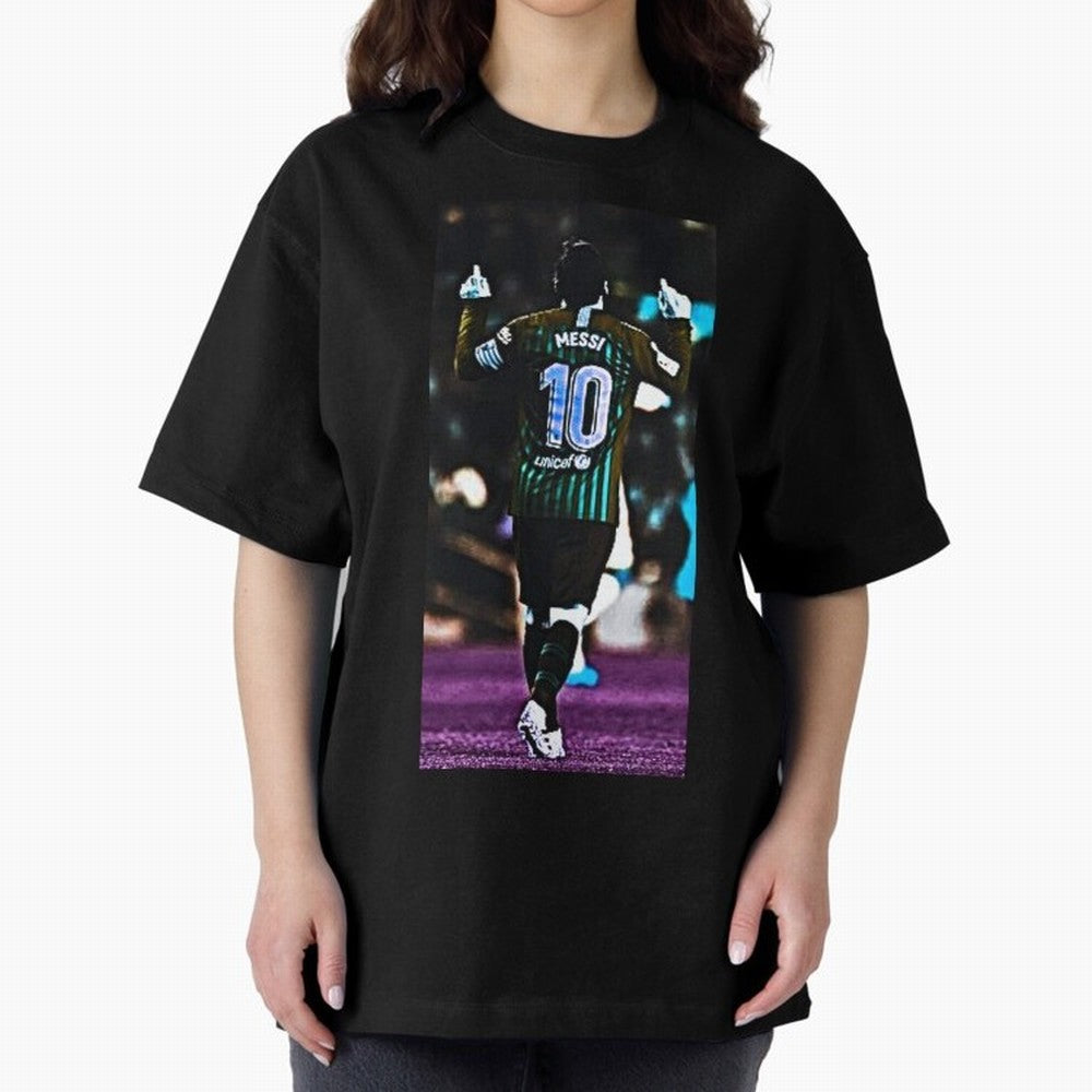 Lionel Messi Oversized T-Shirt Unlock Match Day Hype around FIFA World Cup 2026 Group Stage, Haaland, Brazil, Football Festival Excitement, Trophy Ambitions, Country Rivalries and Star Player Buzz; Great for Supporters Who Love Legendary Players,