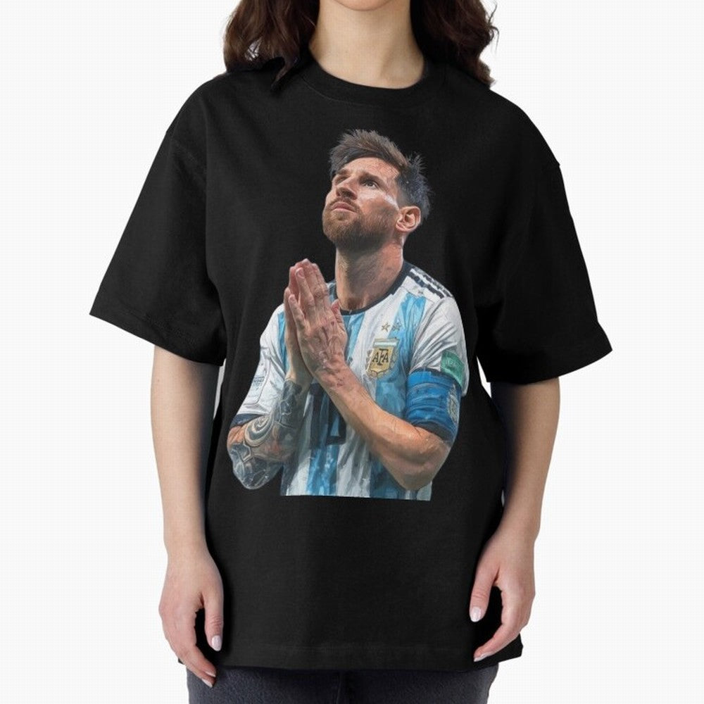 Argentina Messi Football Oversized T-Shirt Create FIFA World Cup 2026 Group Stage for Fans of Messi and Netherlands, Bringing Game Day Rituals, Football Legends, Country Pride and the Road to the Final; Ideal for Football Dads, Football Moms,