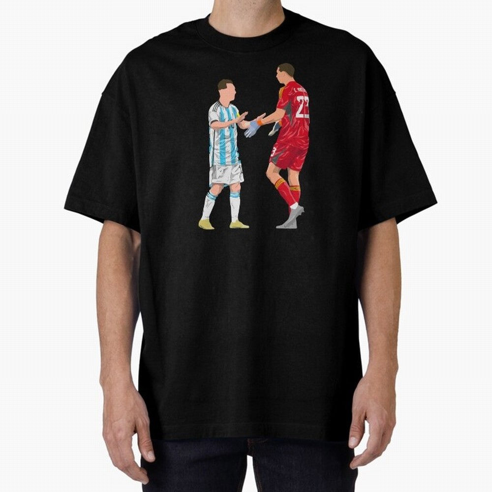 Messi and Martinez Celebrates World Cup 2022 Oversized T-Shirt Honor the Football Icons of FIFA World Cup 2026 USA Canada Mexico Driven by Mbappe and Neymar, Netherlands Energy, Soccer Culture, Superstar Moments, National Team Dreams and