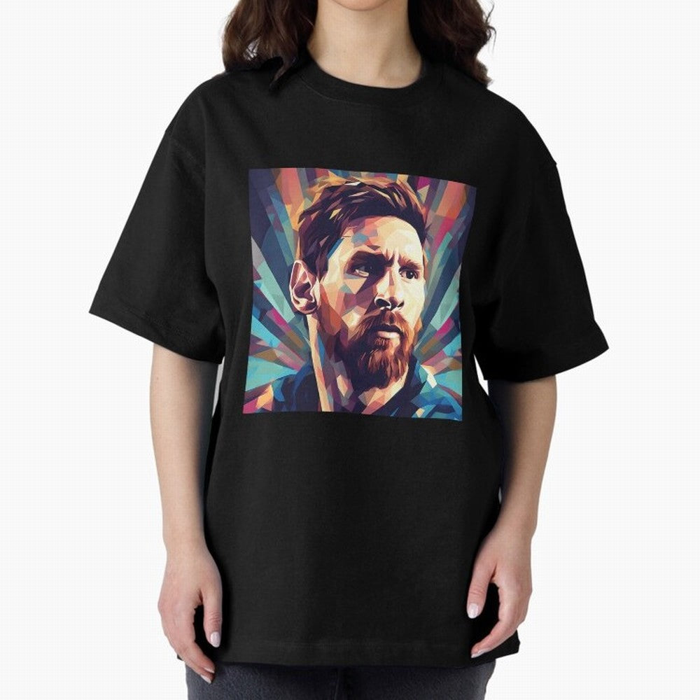 Lionel Messi Portrait Abstract Digital Football Player Classic T-Shirt Show Support during FIFA World Cup 2026 Centered on Cristiano Ronaldo, France Energy, Championship Spirit, Famous Goals, Roaring Crowds and International Football Unity; Ideal