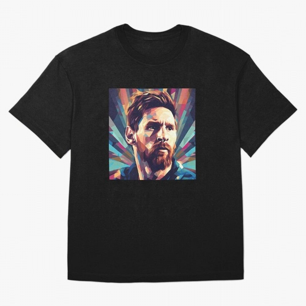 Lionel Messi Portrait Abstract Digital Football Player Classic T-Shirt Show Support during FIFA World Cup 2026 Centered on Cristiano Ronaldo, France Energy, Championship Spirit, Famous Goals, Roaring Crowds and International Football Unity; Ideal