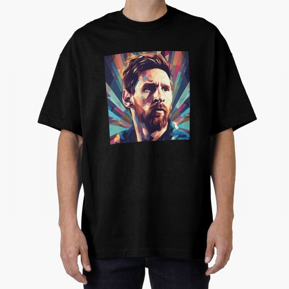 Lionel Messi Portrait Abstract Digital Football Player Classic T-Shirt Show Support during FIFA World Cup 2026 Centered on Cristiano Ronaldo, France Energy, Championship Spirit, Famous Goals, Roaring Crowds and International Football Unity; Ideal