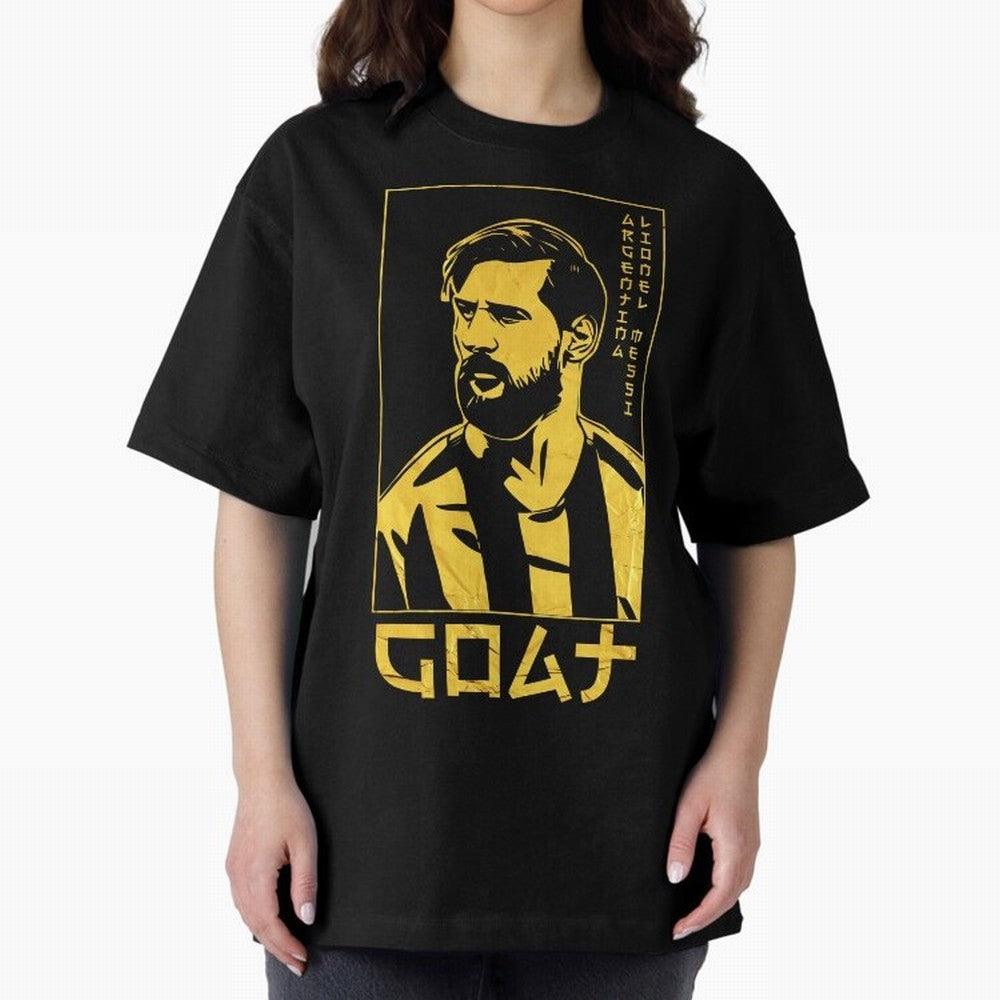 Lionel Messi Golden Style Portrait art illustration Classic T-Shirt Show Passion for the Stars of the FIFA World Cup 2026 Group Stage Journey through CR7 Highlights, Argentina Pride, Worldwide Fan Energy, Dramatic Goals, Stadium Lights and